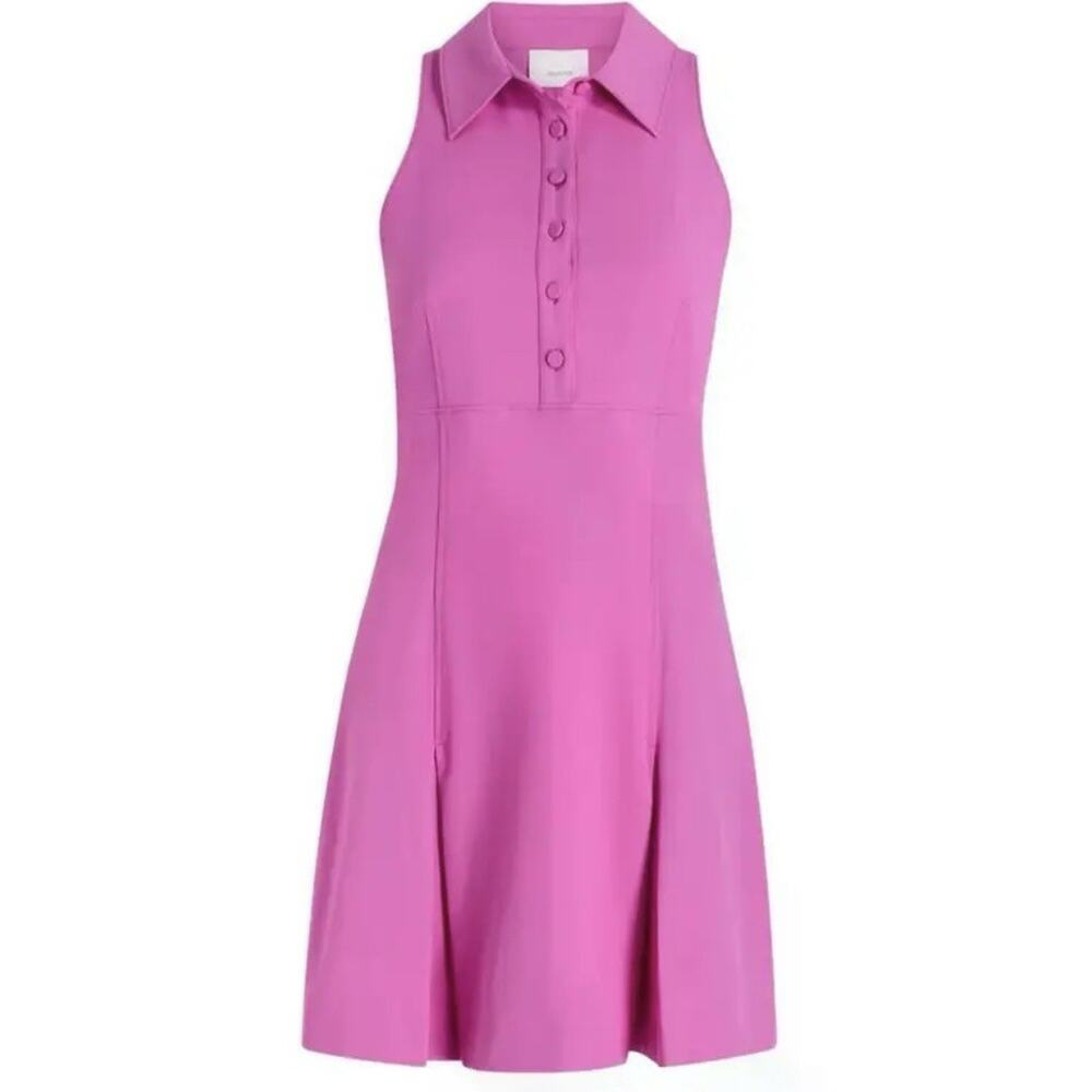 Cinq a Sept Casette Dress - Tennis Fit Flare Kick Pleats Racerback Pink - 12